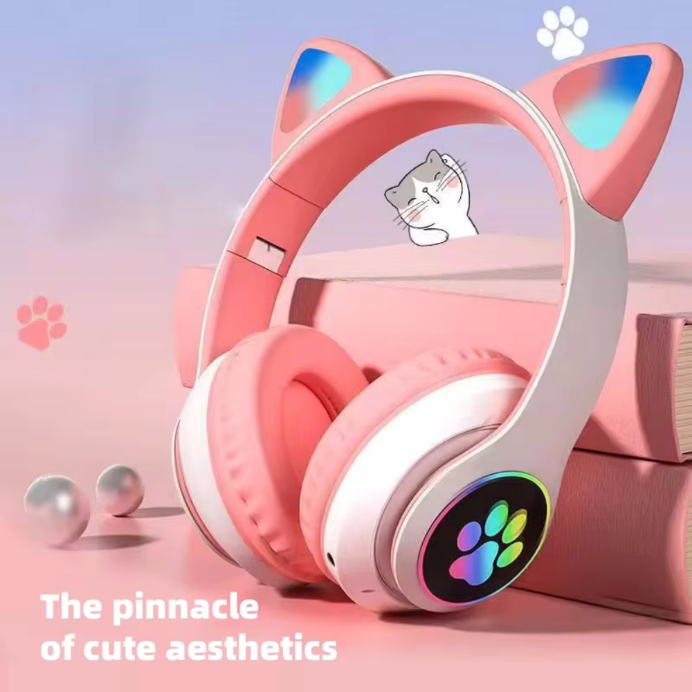 Cat Ear Bluetooth Headset Led - Bluetooth-совместимая гарнитура с милыми кошачьими ушками