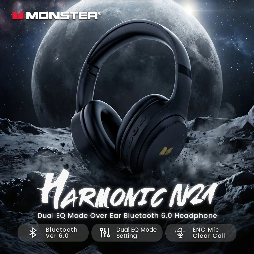 Anc Wireless Over Ear Headphones - Беспроводные наушники Monster Harmonic N21 с
