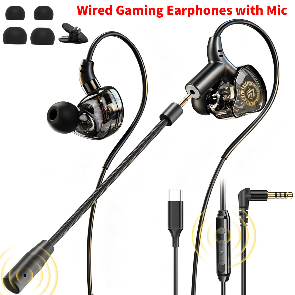 Type C Wired Earphones With Mic - Проводные игровые наушники с разъемом 3,5