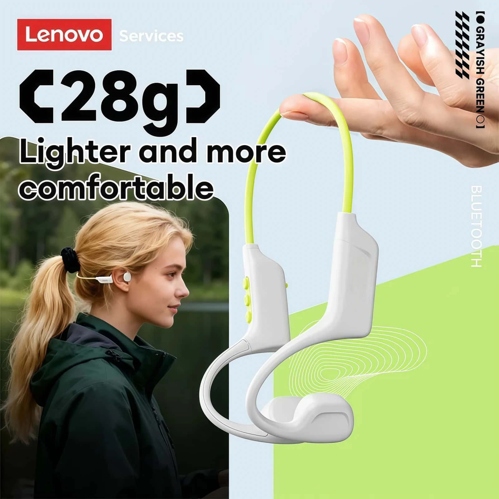 Lenovo S102 – беспроводные нау – обзор и цена Bone Conduction Running Headphones